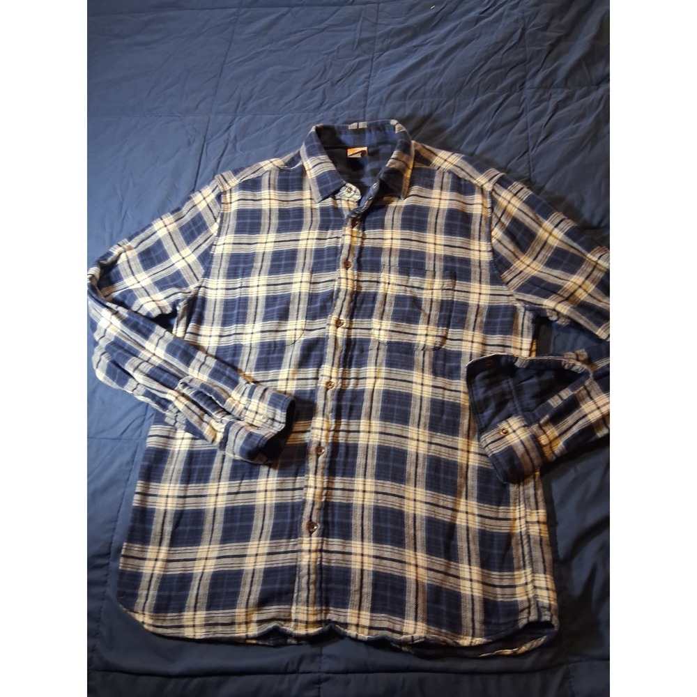 Faherty Blue and White Plaid Button-Down Shirt